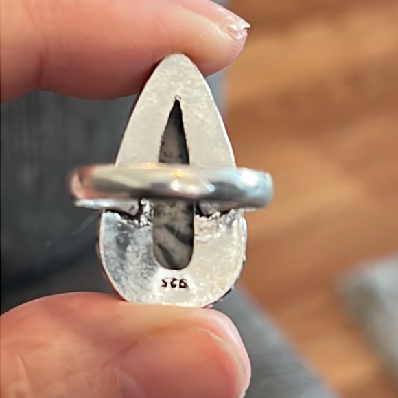 #341 Zebra π¦ Jasper Handcrafted Ring π Size 9.25-9.5 NWOT - Picture 6 of 12